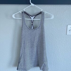 Lululemon Athletica Black and White Patterned Tank Top